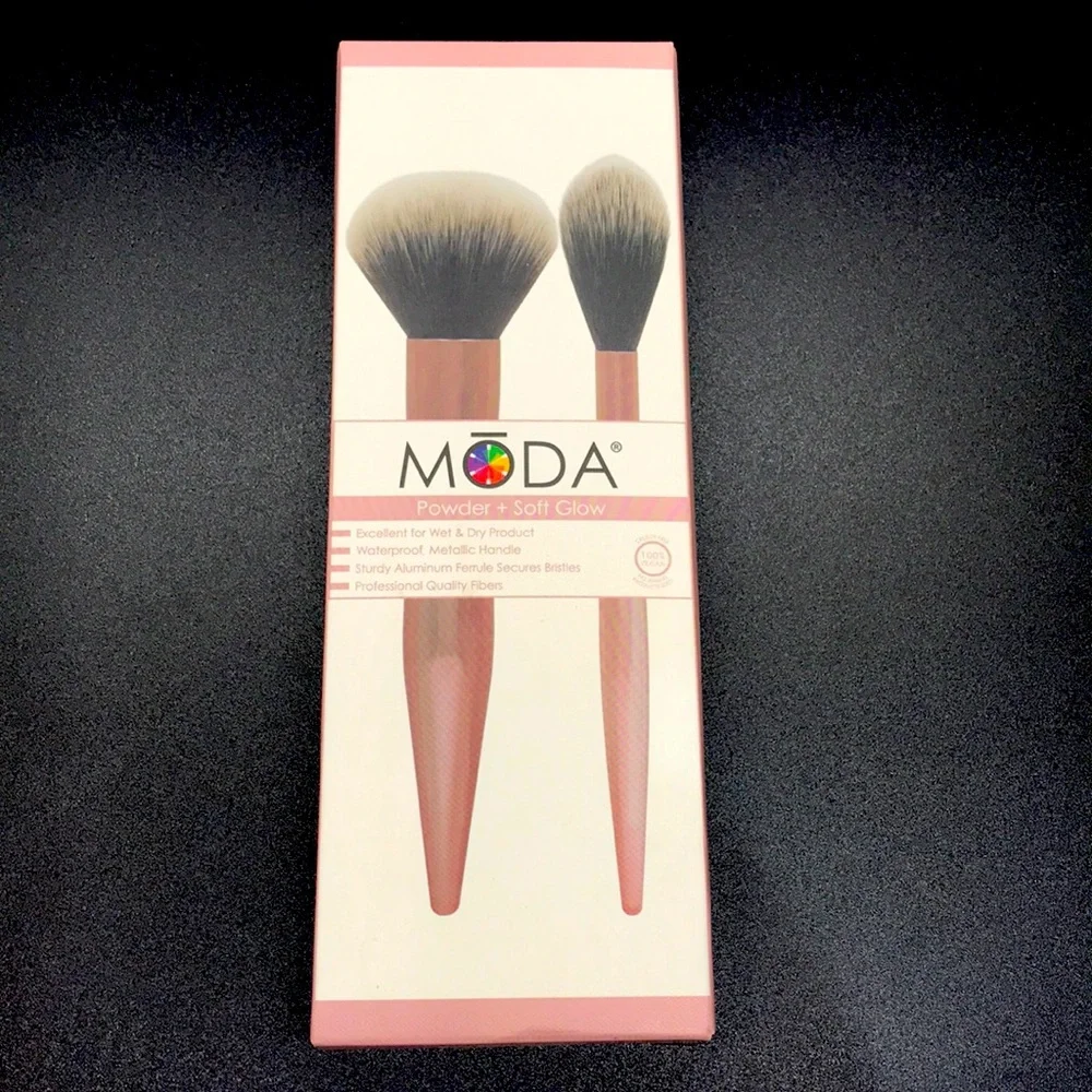 Moda Powder + Soft Glow Rose Gold Brush Set